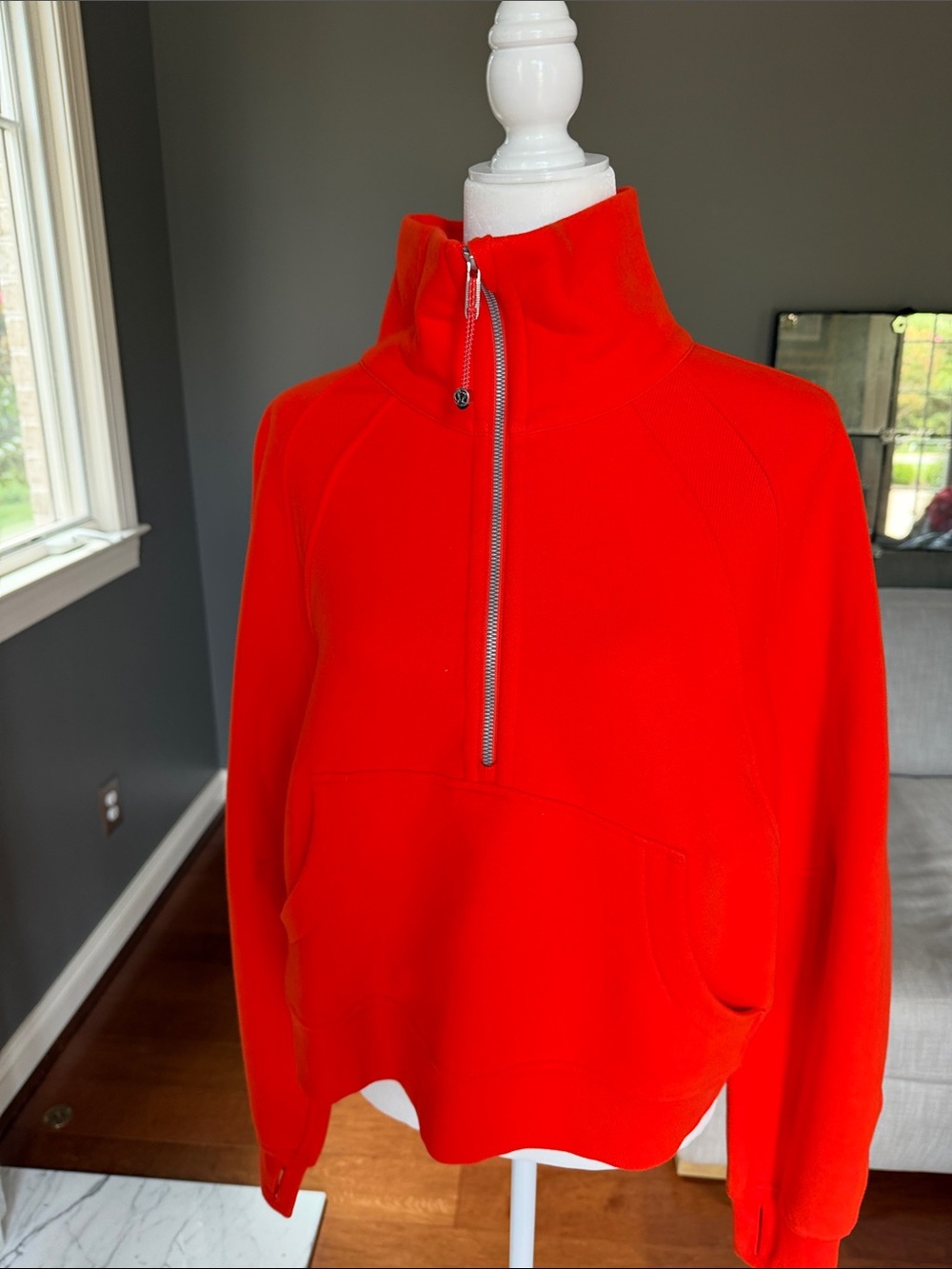 lululemon athletica scuba Orange Half-Zip Cowl Sweater